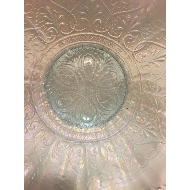 Vintage Northwood Carnival Glass Hearts & Flowers Ruffled Bowl For Sale - Image 4 of 10