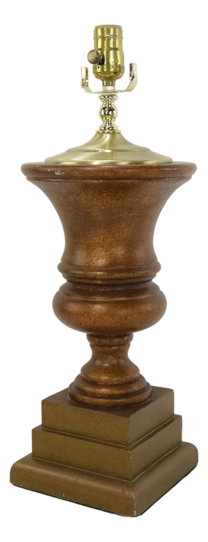 Vintage Neoclassical Gilded Spotted Carved Wooden Trophy Table Lamp