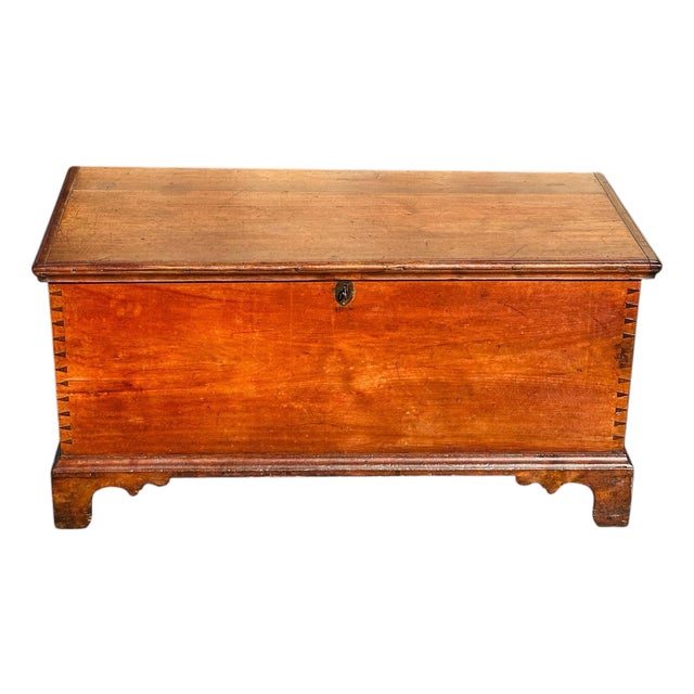 Antique Queen Anne Pennsylvania Walnut Dovetailed Blanket Chest With Iron Hinges For Sale