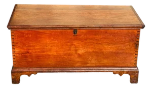 Antique Queen Anne Pennsylvania Walnut Dovetailed Blanket Chest With Iron Hinges
