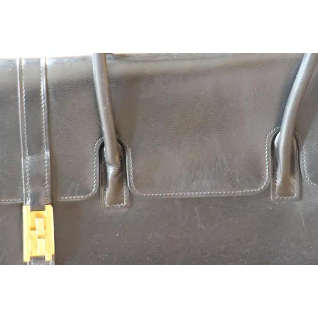 1980s Black Leather Hermes Drag Bag by Hermès for Hermès, Unkns For Sale - Image 5 of 18