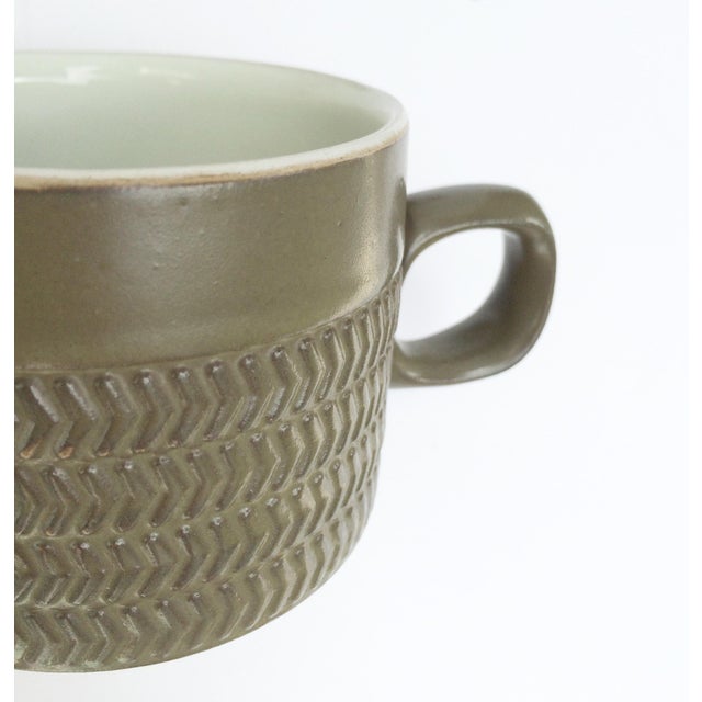 Modern Green Chevron Mugs Set of 6 Denby England Mugs Chairish