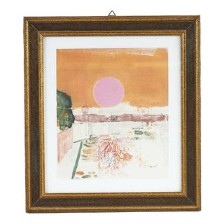Bruno Saetti, Stylized Landscape, Print, Framed For Sale