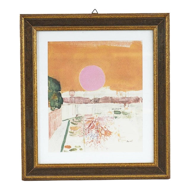 Bruno Saetti, Stylized Landscape, Print, Framed For Sale