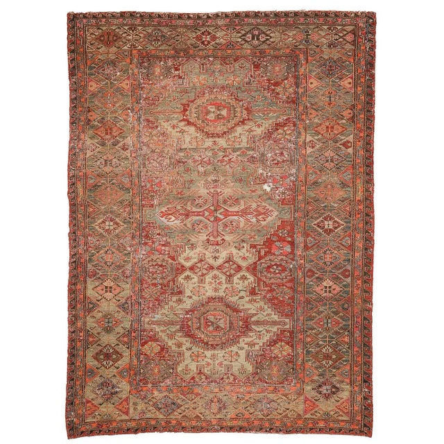 Textile Mid 20th Century Large Vintage Caucasian Sumaq Rug For Sale - Image 7 of 7