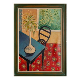 Vase and Chair, 1950s, Oil on Canvas For Sale