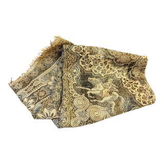 Antique Woven Horse and Rider Jacquard Tapestry For Sale