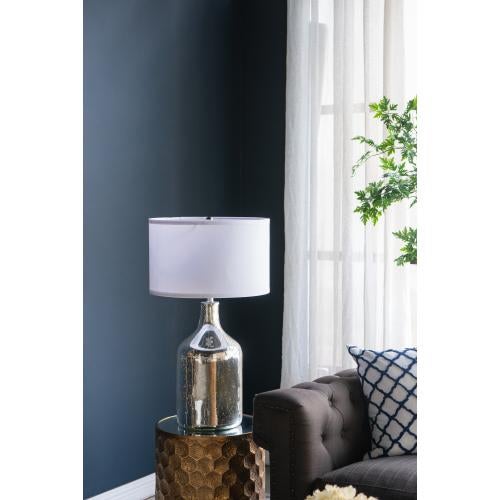 Silver Foil Bottle-Shaped Luxury Table Lamp For Sale - Image 4 of 9
