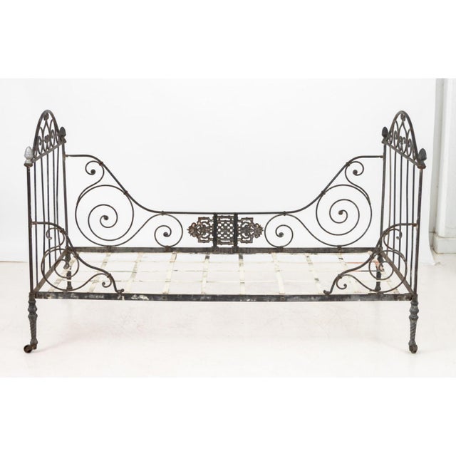 Black French Wrought Iron Daybed, 19th C. For Sale - Image 8 of 11