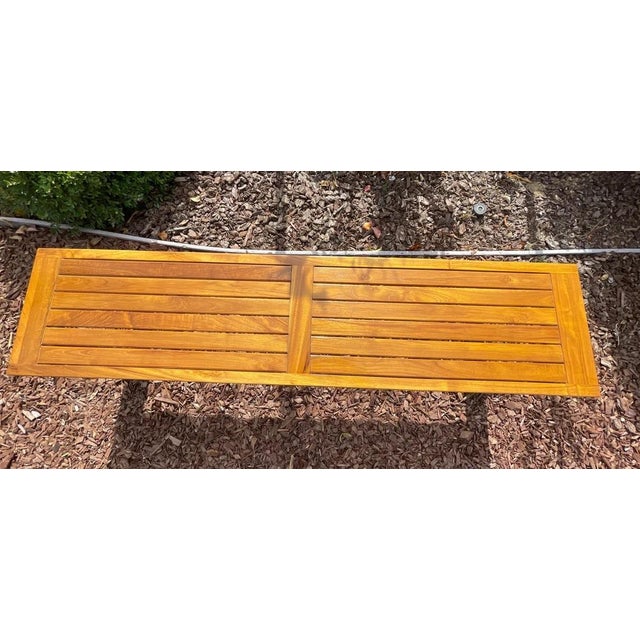 2020s Teak Backless Bench, 5 Feet Long For Sale - Image 5 of 10