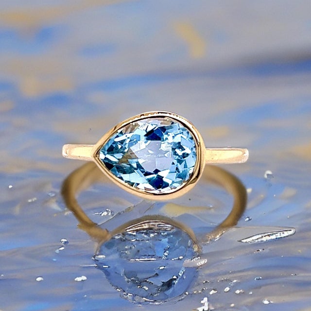 Metal Natural Topaz Ring 6.5 14k Y Gold 3.15 TCW Certified For Sale - Image 7 of 15