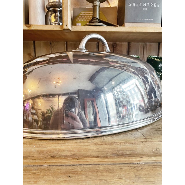 Metal 1910s Antique Silver Plated Dome From the Hotel De France Nyc For Sale - Image 7 of 9