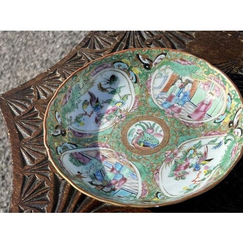Canton Famille Rose Plates and Bowl, Set of 6 For Sale - Image 17 of 18