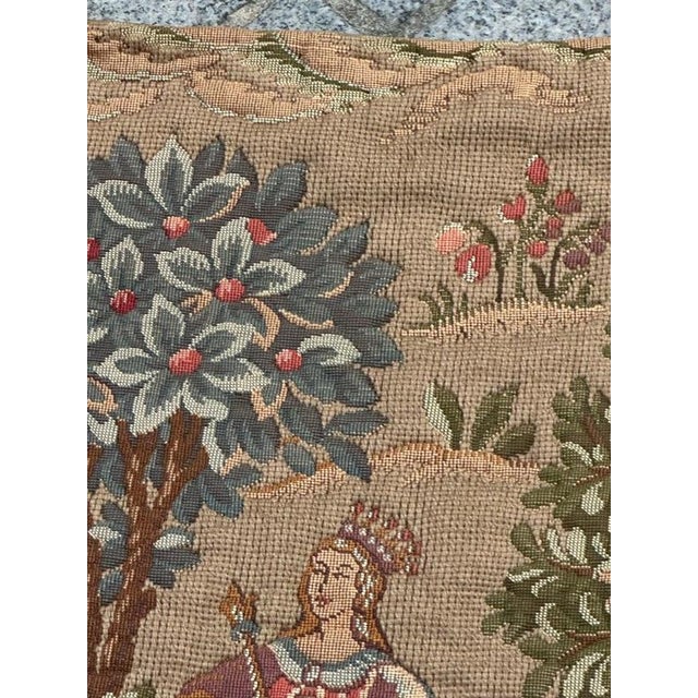 Vintage Medieval French Aubusson Style Jacquard Tapestry, 1950s For Sale - Image 17 of 18