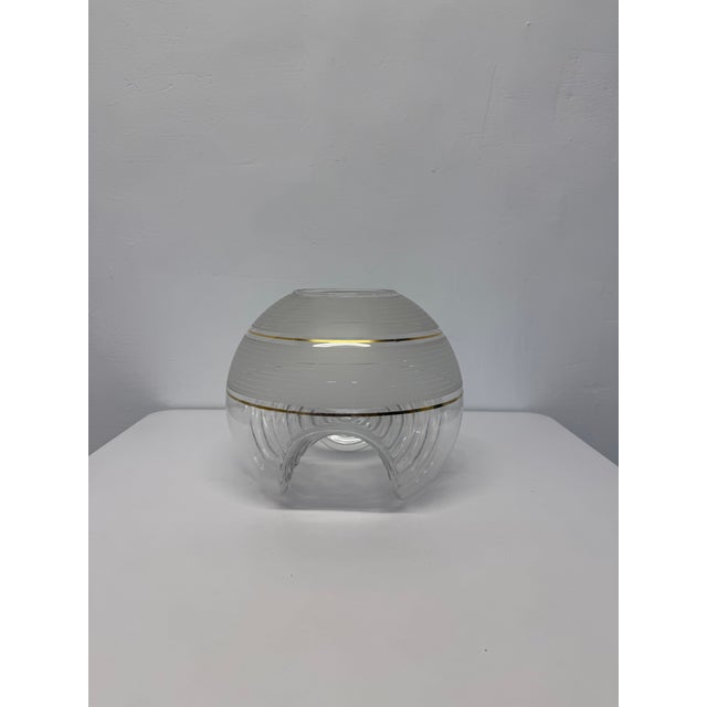 Italian Murano glass vase with ribbed base by Mazzega circa 1960s.