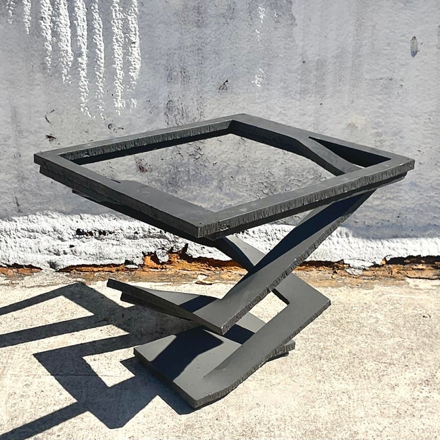 Late 20th Century Vintage Contemporary “Fleur De Fer” Steel Dining Table Pedestal After Roche Bobois For Sale - Image 5 of 12