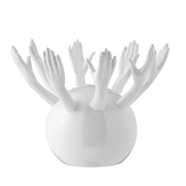 Hand by Hand Centerpiece in White from Rebirth Ceramics | Chairish