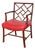 English Georgian Chinese Chippendale Style Mahogany Cockpen Armchair For Sale