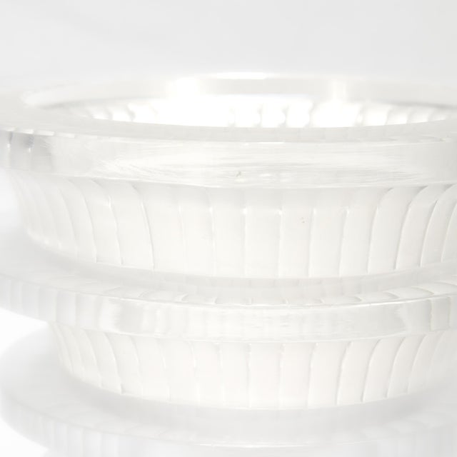 Lalique Vintage Lalique Mid-Century Marc Lalique Era 'Chevreuse' French Art Glass Vase For Sale - Image 4 of 11