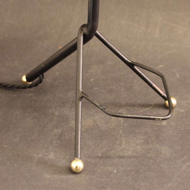 Black French Black and Red Tripod Table Lamp, 1950s For Sale - Image 8 of 14