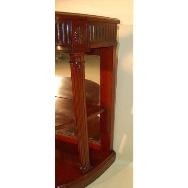 Antique Half Moon Mirrored Mahogany Serving Console For Sale - Image 6 of 11