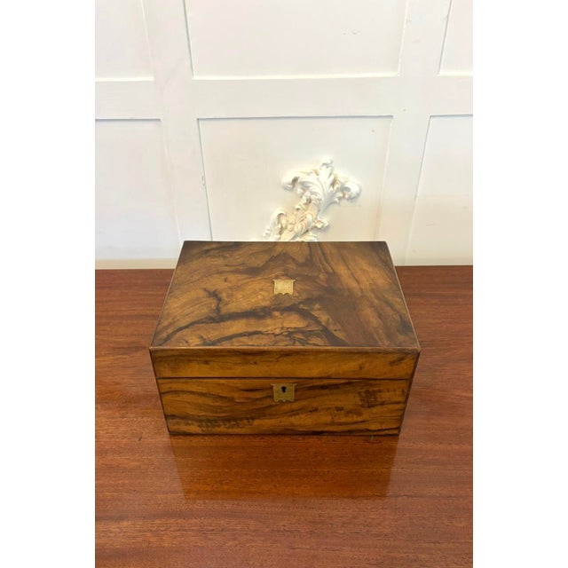 Antique Victorian Figured Walnut Writing Slope, 1860 For Sale - Image 11 of 11