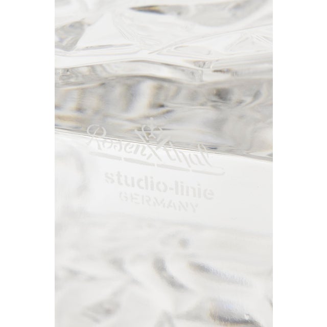 Vintage Rosenthal Crystal Crushed Paper Bag Glass Vase For Sale In Miami - Image 6 of 8