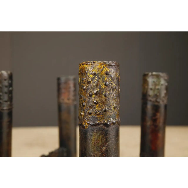 Paul Evans Brutalist Cocktail Table in Patinated Steel and Bronze, C. 1970 For Sale - Image 10 of 16