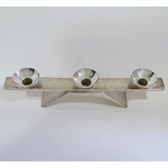Mid 20th Century 1960s Streamline Silverplate Candelabra For Sale - Image 5 of 10