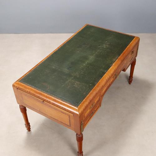 Mahogany Desk with Mahogany Burl Trim For Sale - Image 11 of 14