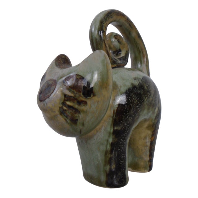 Danish Studio Ceramic Cat by Joseph Simon for Soholm Stentoj, 1960s For Sale