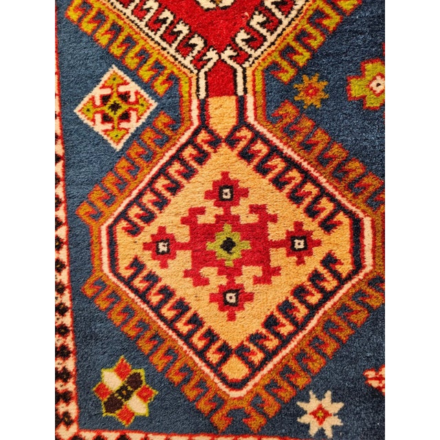 Textile Vintage Persian Yalameh Area Rug, Hand-Knotted Wool, Allover Geometric Design For Sale - Image 7 of 7