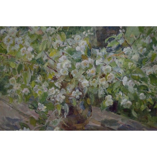 Textile 1990s Oil Painting Flowers Naumova Tamara Sergeevna For Sale - Image 7 of 11