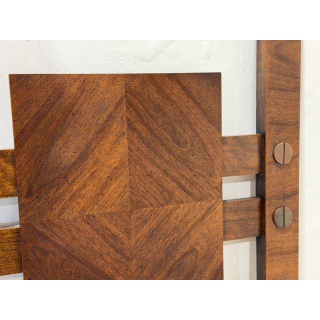 Mid-Century Modern Lane Staccato Brutalist Style King Size Headboard - Vintage Mid Century Bed For Sale - Image 3 of 8