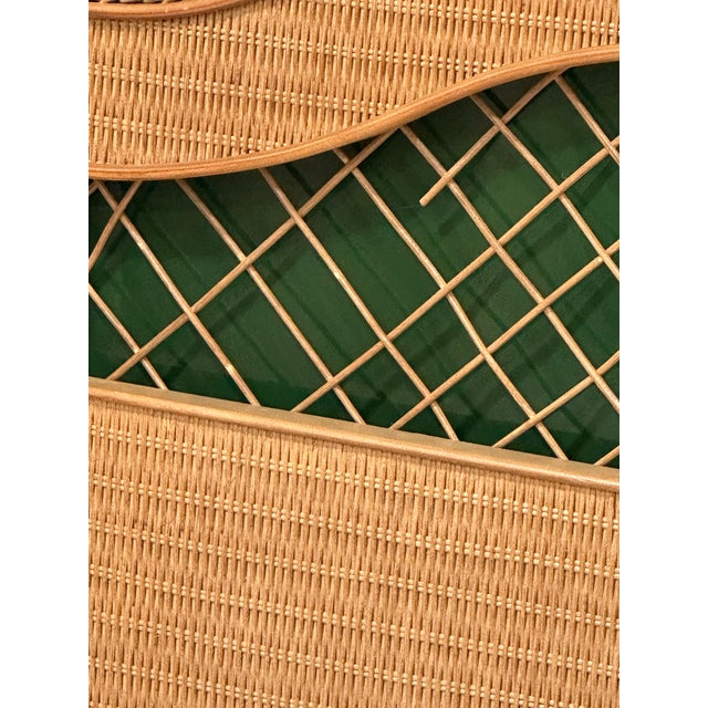 1970s Henry Link Lexington King Size Double Arch Rattan Headboard For Sale - Image 5 of 6