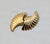 Vintage 1984 Signed Monet Matte & Smooth Goldtone Brooch For Sale In Philadelphia - Image 6 of 7