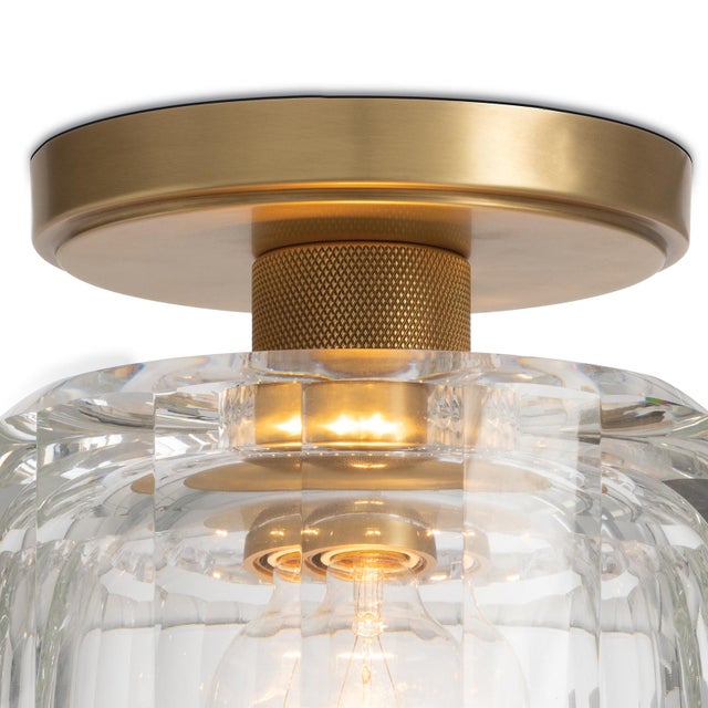 Contemporary Regina Andrew Bijoux Crystal Flush Mount, Natural Brass For Sale - Image 3 of 7
