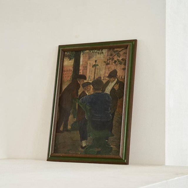 G. Van rampelberg 'gewichtige bespreking' oil on panel, belgium, 1920s. This is a truly fantastic painting by g. Van...