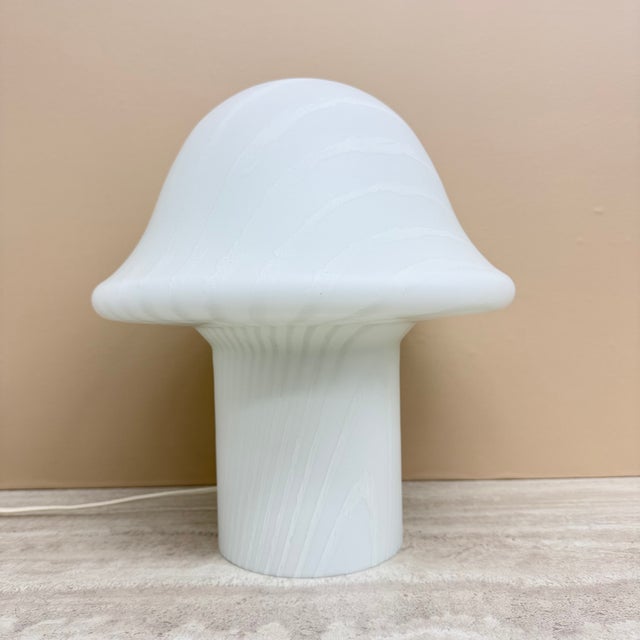 Zebra Glass Mushroom Table Lamp from Peill & Putzler, 1970s, in Good conditions. Designed 1970 to 1979 European Plug (up...