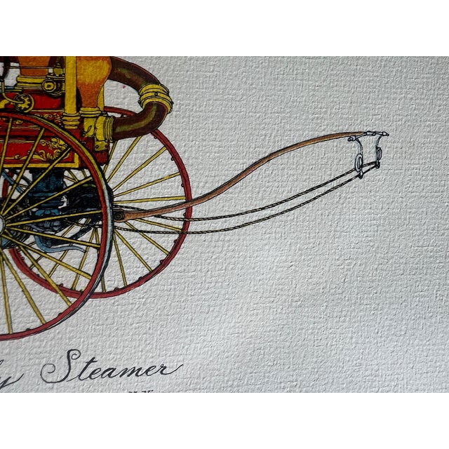 Paper Late 20th Century Anthony Cavo "Cleveland's Silsby Steamer" Historical Fire Engine Print For Sale - Image 7 of 8