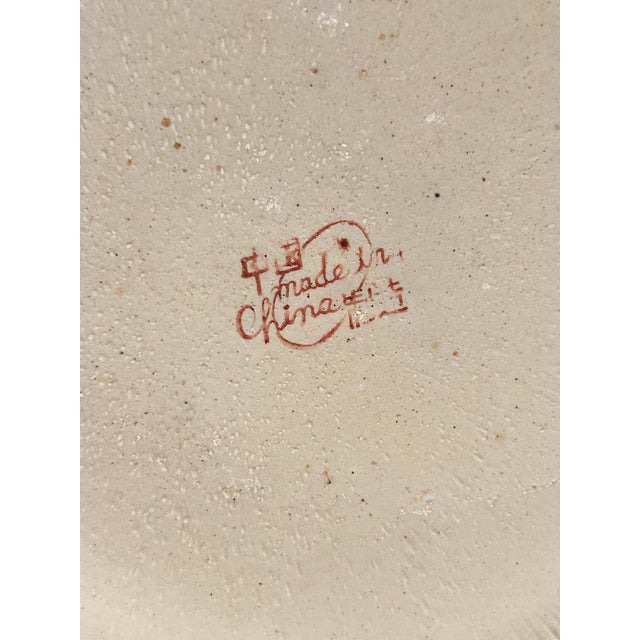 Antique White Vintage Spring Butterfly & Botanical Ceramic Umbrella Stand Floor Vase With Gold Rim, Late 20th Century For Sale - Image 8 of 8