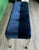 Vintage brass and navy blue chenille bench This bench is newly upholstered Dimensions: 48” Length x 16”Depth x 19”Height...