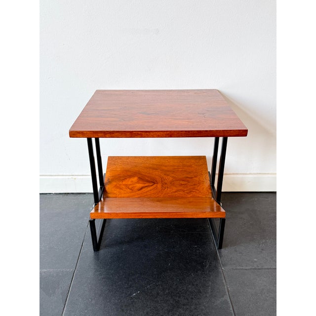 1960s Mid-Century Modern Magazine Table in Wood and Black Metal, 1960s For Sale - Image 5 of 16