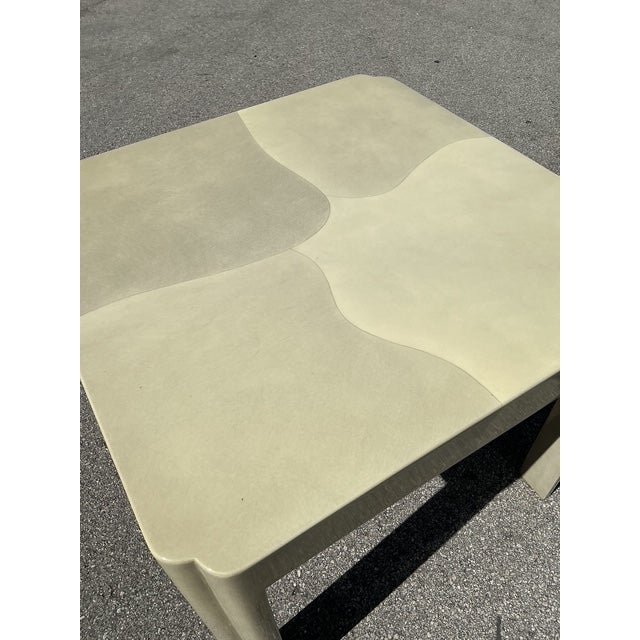 Cream Vintage 80s Parchment Paper Game Table For Sale - Image 8 of 12