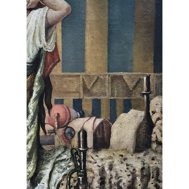 Orientalist School Artist, L'Odalisque, Oil on Canvas, 20th Century For Sale - Image 8 of 10