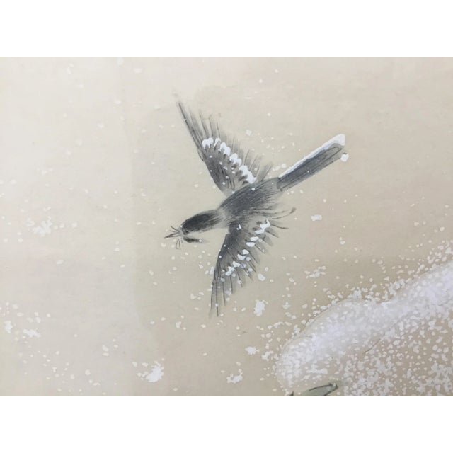 “Show -Covered Camellias and Two Marsh Tits” Vintage Woodblock Print by Shiho (Sakakibara) For Sale - Image 4 of 13