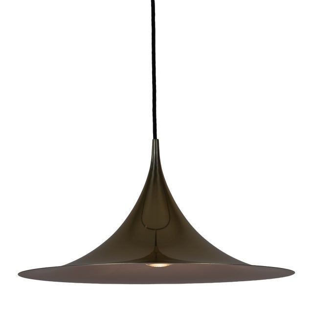 Vintage Semi Pendant Lamp by Bonderup and Thorup for Fog & Mørup, 1968 For Sale
