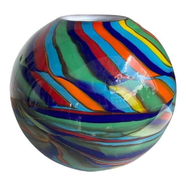 Abstarct Vase with Multicolored Reeds in Murano Glass by Simoeng For Sale