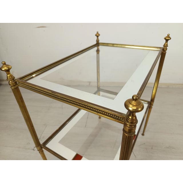 Gold Neo-Classical Gold Brass Side Table, 1970s For Sale - Image 8 of 14