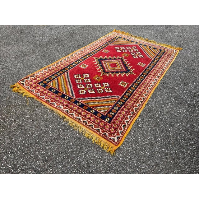 Berber hand-knotted wool rug from the 70s